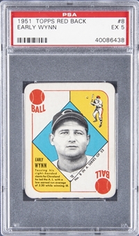 1951 Topps Red Back #8 Early Wynn - PSA EX 5